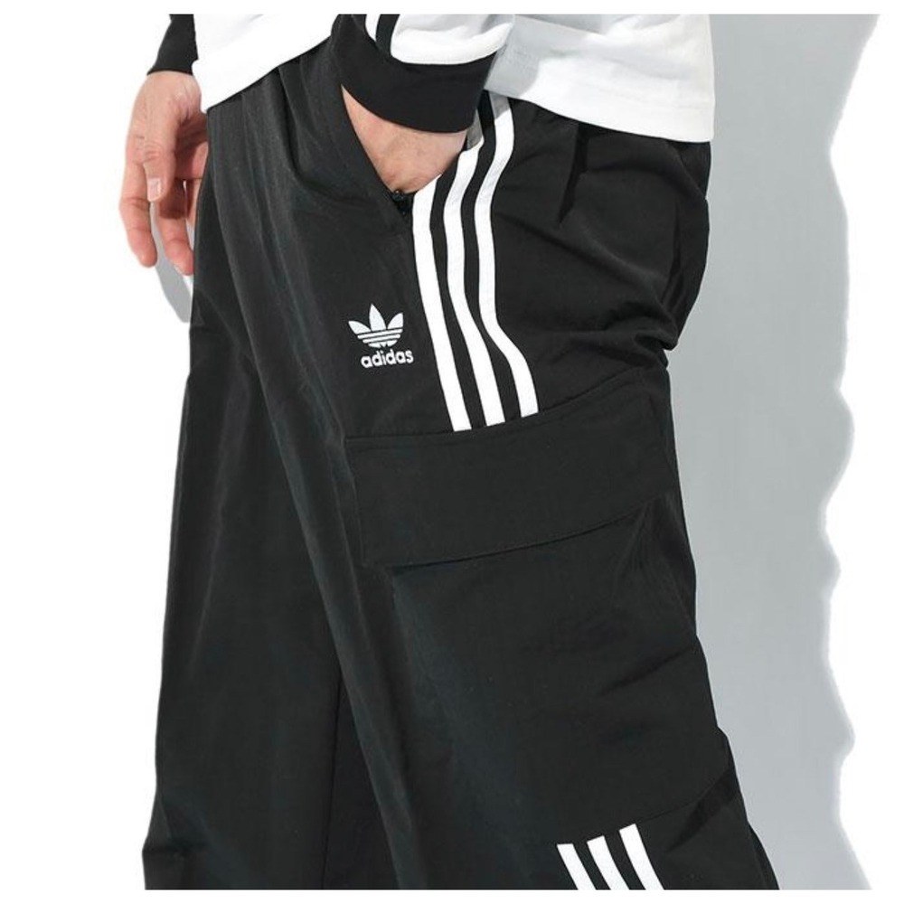 NEW Mens ADIDAS ORIGINALS CARGO Trefoil Track PANTS XL  HR3364 Black White - Picture 3 of 7